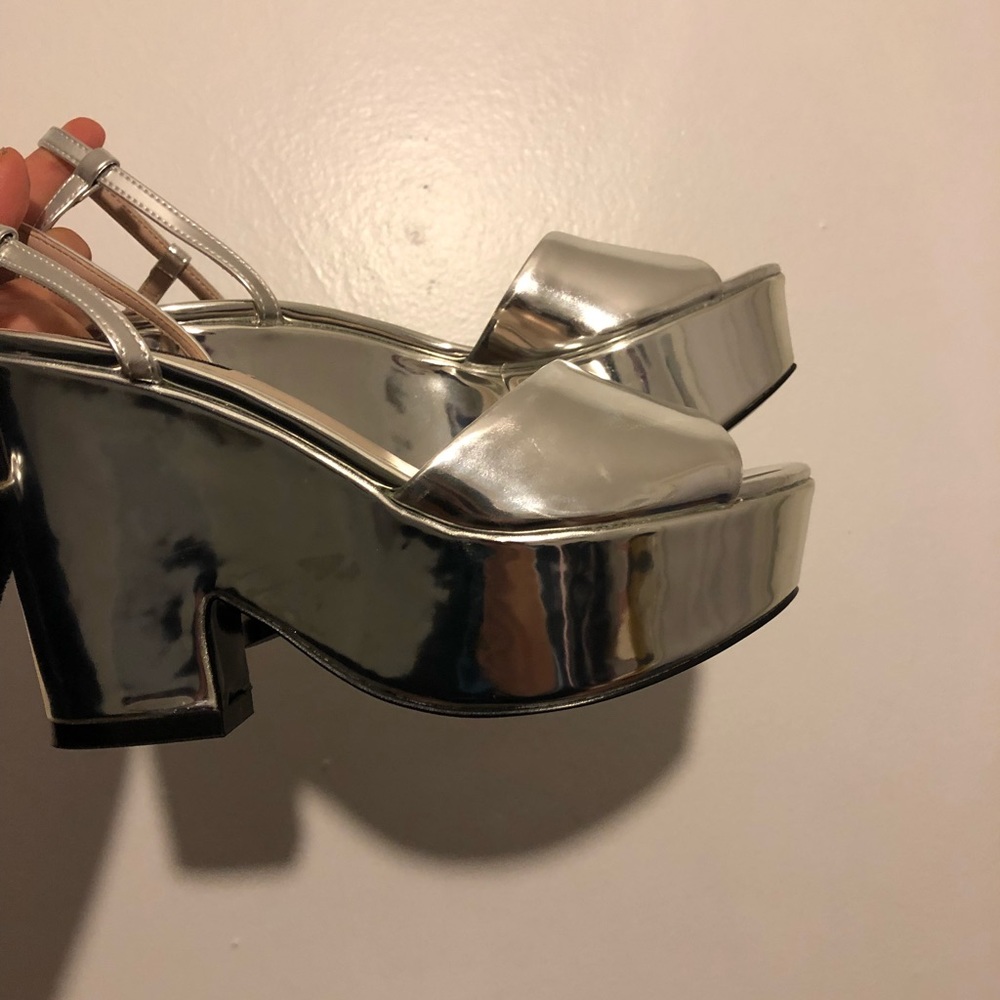 Zara Silver Platform heels